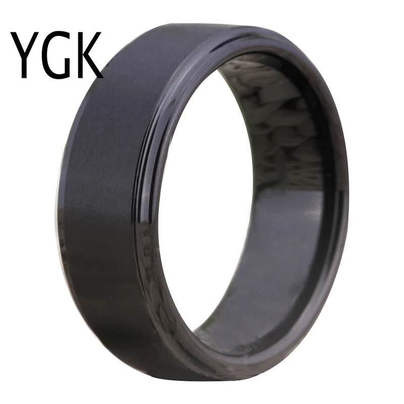 Кольцо YGK из карбида вольфрама с матовой поверхностью ширина 8 мм|tungsten carbide ring|carbide