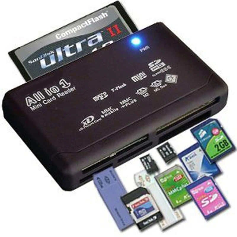 Устройство для чтения карт памяти все в одном USB внешнего Mini Micro SD SDHC M2 MMC XD CF
