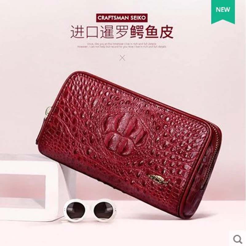 Новинка Женский кошелек yuanyu из крокодиловой кожи тайский женские клатчи | Багаж и