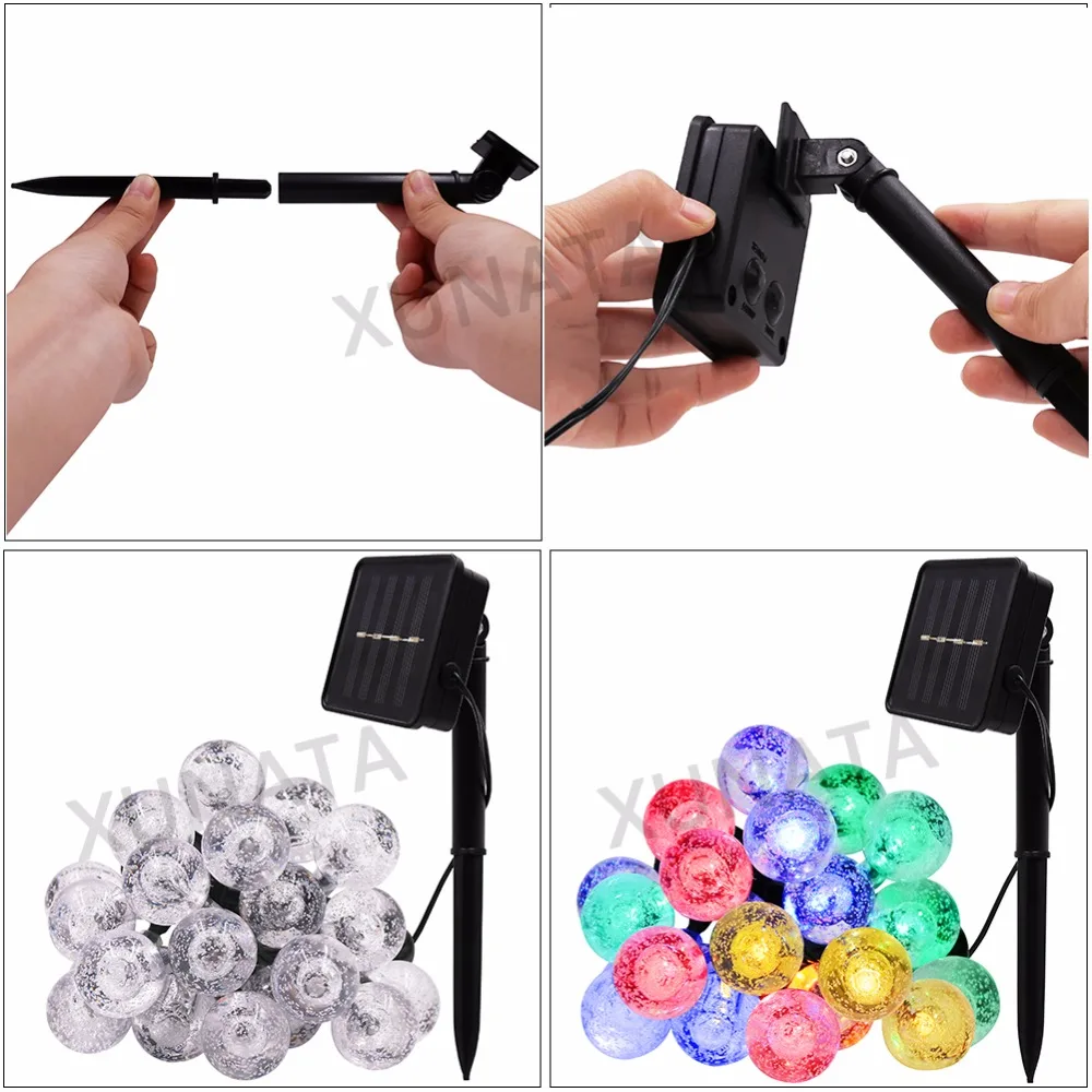 

Ball Solar Fairy Lights Led String Light Lamps Waterproof Outdoor Garden Christmas Party Wedding Decoration Light