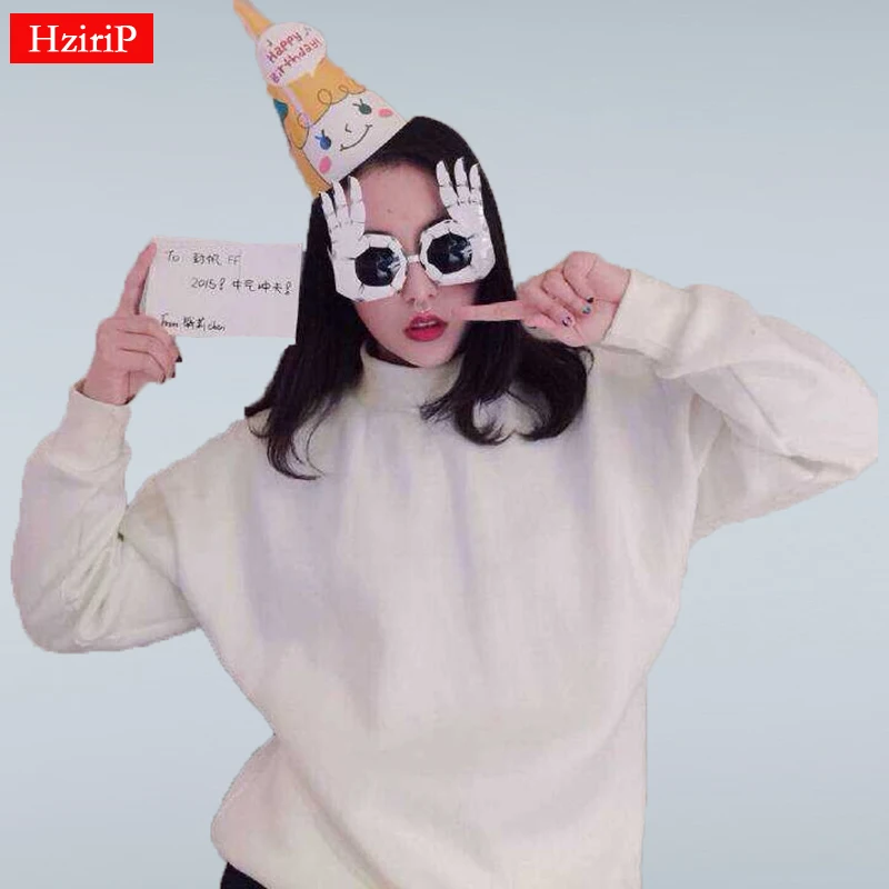 2019 Hitz зимний Корейский ulzzang японский Harajuku свободный кашемировый свитер с