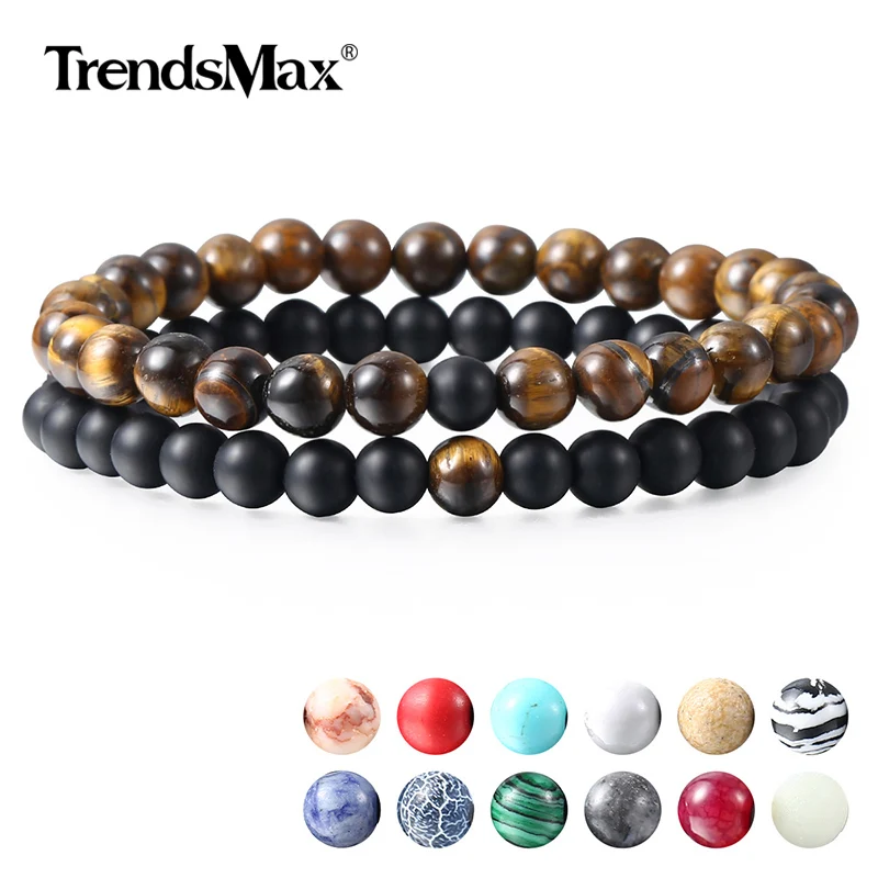 Мужской браслет с натуральным тигровым камнем 15 цветов модные ювелирные изделия
