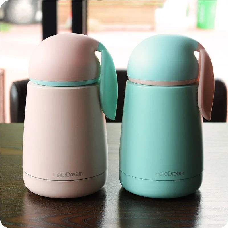 Super Sprouting Rabbit Insulation Cup Lovely Children Student Mini Portable Vacuum Belly Fashion Gift | Дом и сад