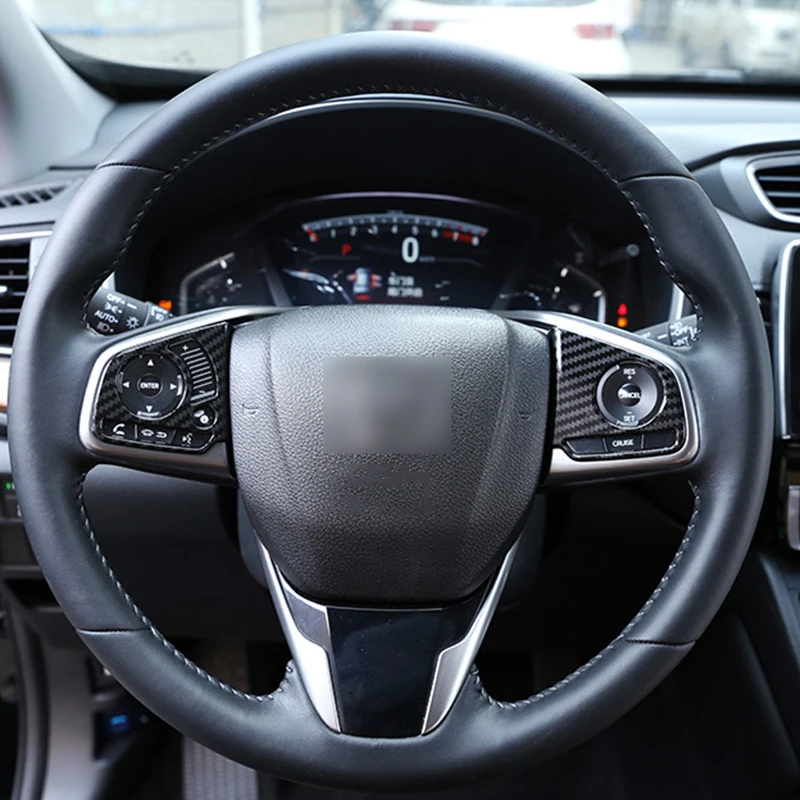 Карбоновое волокно накладка на руль кнопка рамка панель Крышка для Honda Civic
