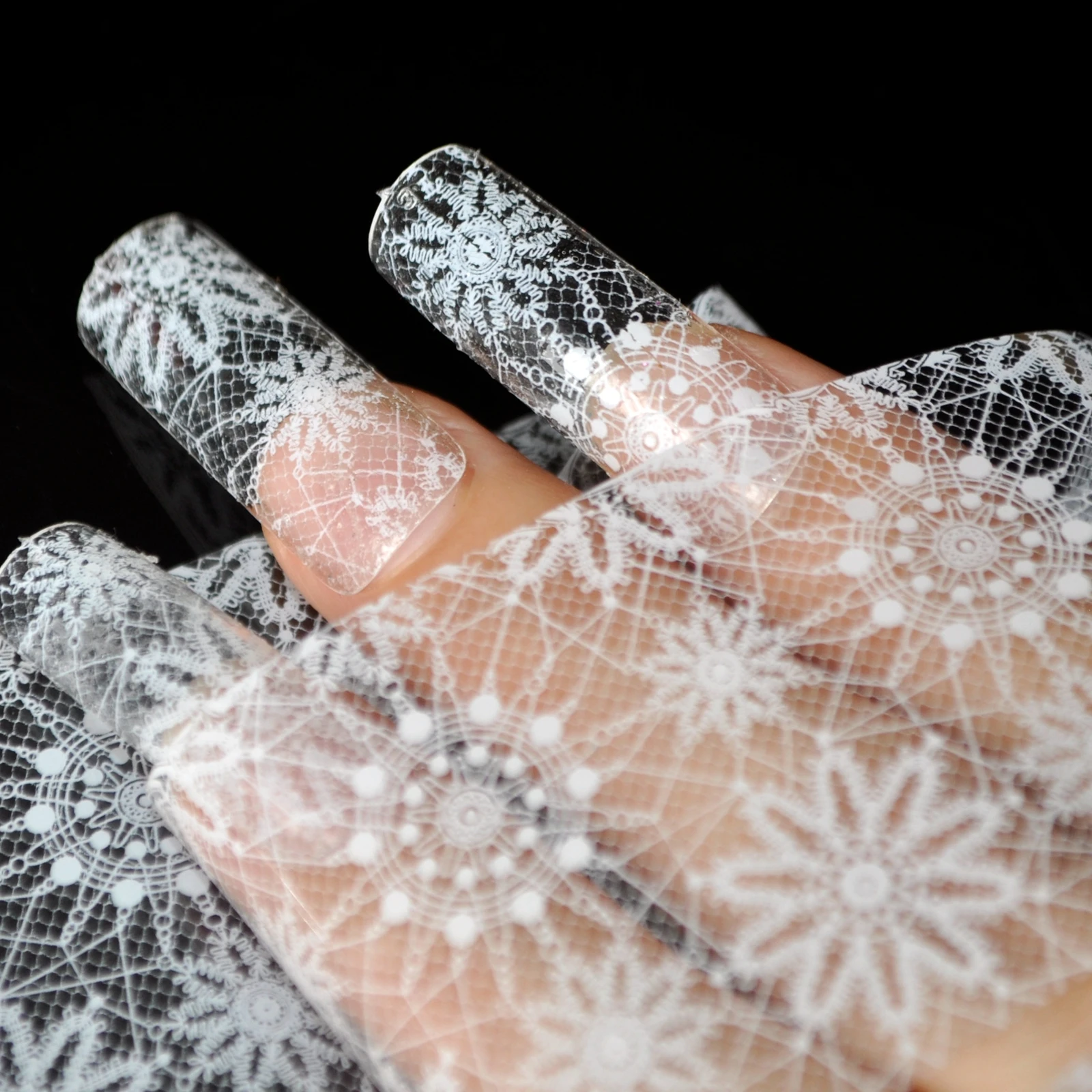 100 м сексуальные белые кружева для творчества дизайн ногтей кружево 3D переводная