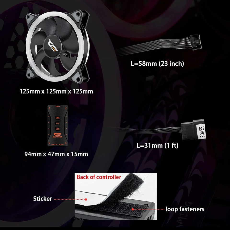 Darkflash dr12-pro 3 P-5 v AURA SYNC компьютер ПК охлаждающий вентилятор RGB Регулировка 120 мм тихий+ ИК пульт дистанционного управления компьютер кулер Корпус Вентилятор компьютер