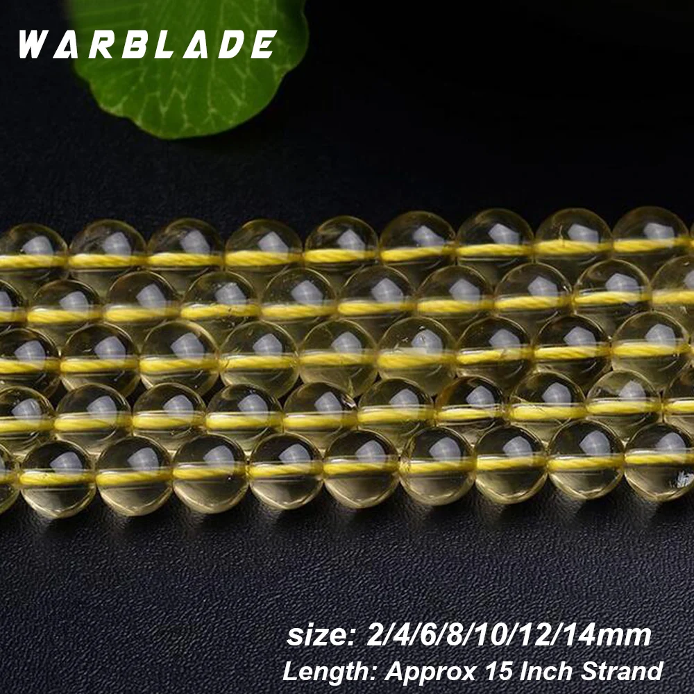 WarBLade AAAAAA бусины из натурального камня 6A цитрин круглые желтые с кристаллами 6 мм 8
