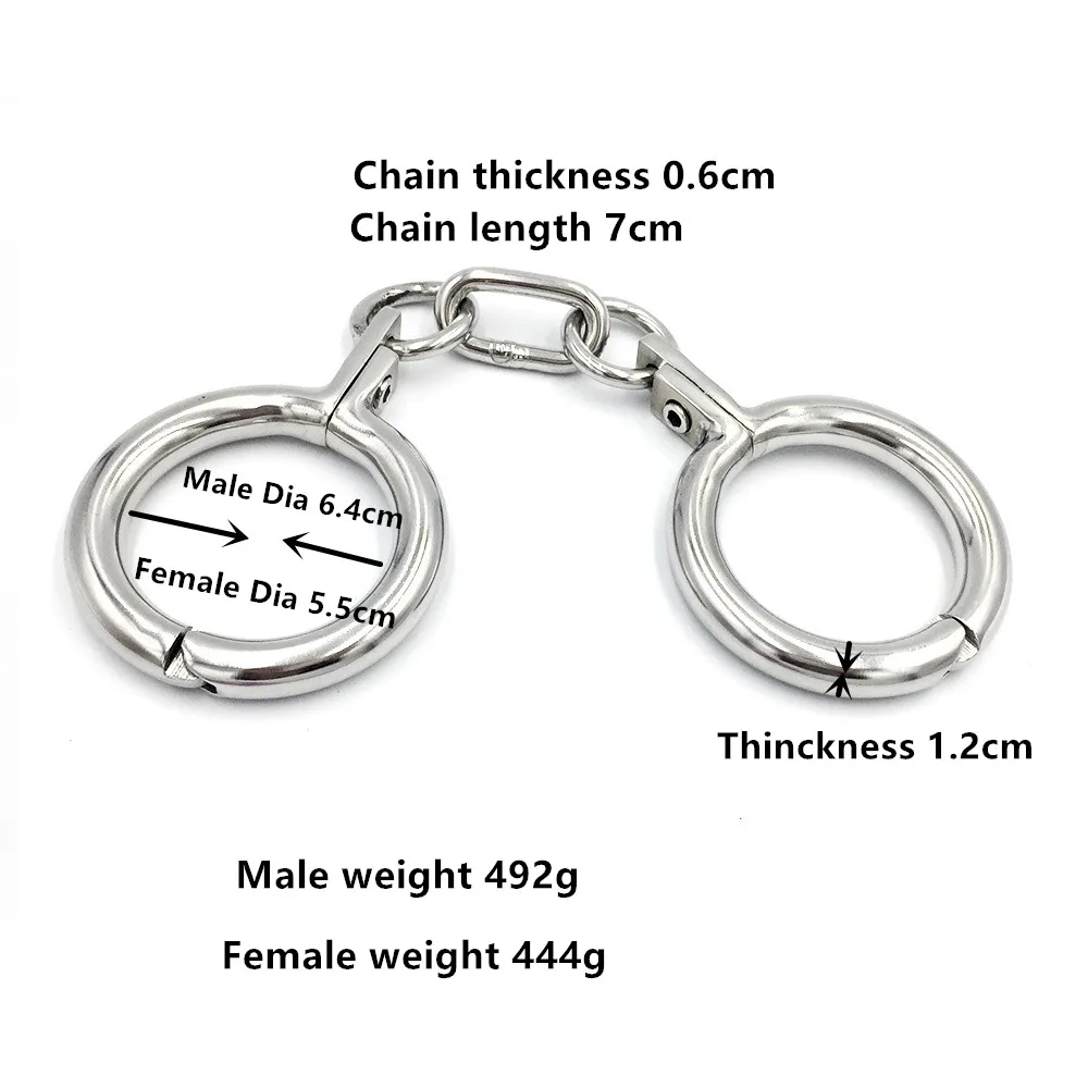 New ankle handcuff with chain stainless steel metal erotic couple BDSM bondage restraint adult game Sex toy for men women