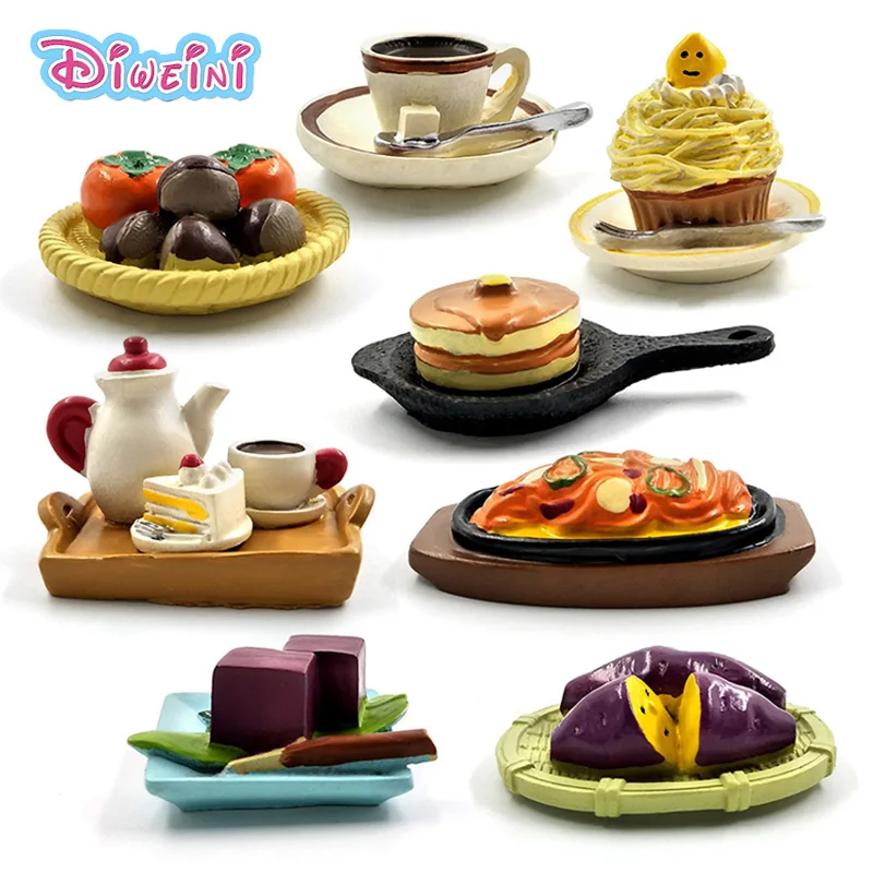 

Simulation Coffee Cake Figures Food Dessert Miniature Figurine Pretend play Kitchen Toy Doll House DIY Accessories Baby Gift