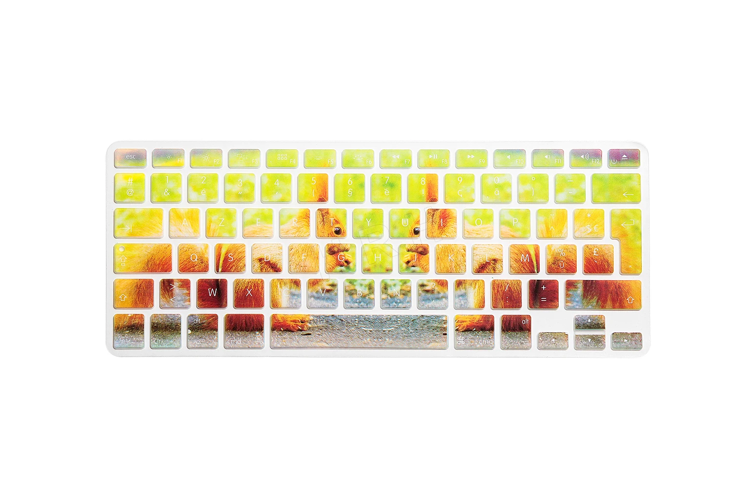 HRH ЕС/Великобритания водонепроницаемый Радужный французский AZERTY язык силиконовая клавиатура Обложка кожи протектор для Macbook Air Pro retina 1" 15" 17" - Цвет: Squirrel