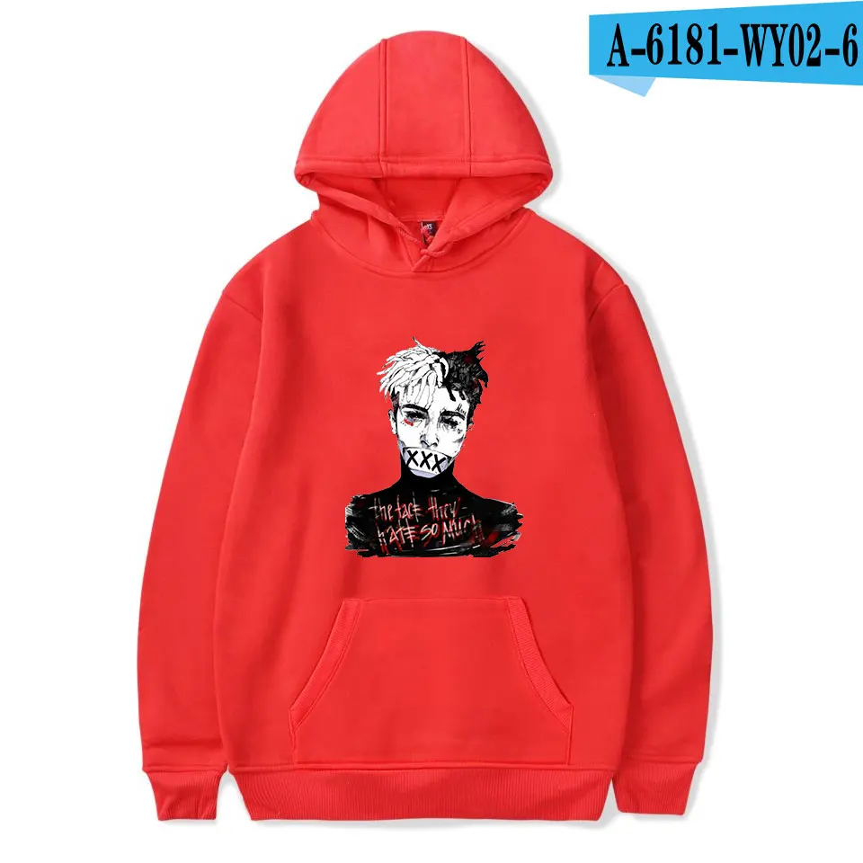 RED Новое поступление XXXTentacion толстовки для мужчин и женщин Повседневный пуловер уличная Толстовка Sudadera Hombre Harajuku мужская толстовка с капюшоном женские топы - Цвет: RED