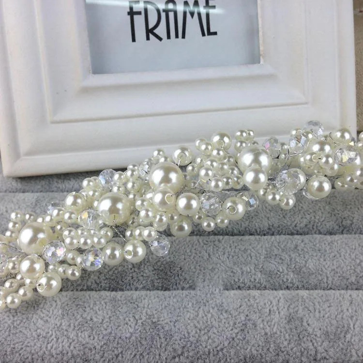 Горячая Распродажа элегантные мягкие хрустальные жемчужные бусы свадебные