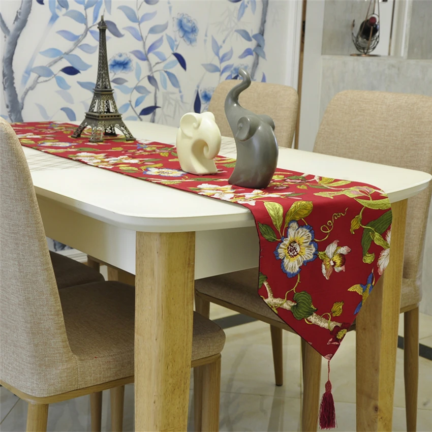 

Европейский пасторальный стиль подарок настольный бегун белый Магнолия Декор настольный бегун 100% хлопок скатерть
