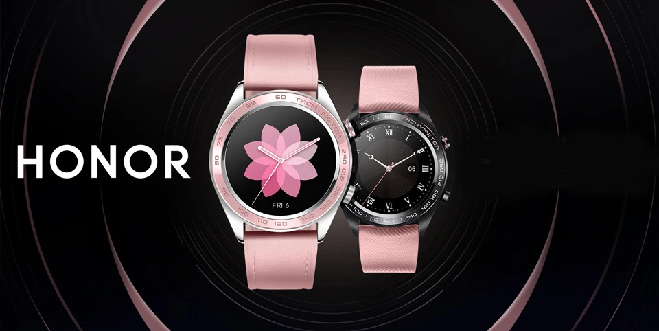 HONOR Смарт часы Maigic gps водонепроницаемые спортивные Смарт-часы AMOLED сенсорный экран heartrate мониторинг Bluetooth 4,2 коралловый розовый