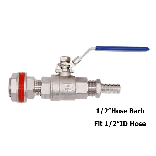 Big Hose Barb Сварные 304 SS шаровой клапан со шлангом подходит для пивоварения чайников, оборудование для домашнего пивоварения - Цвет: Big Hose Barb