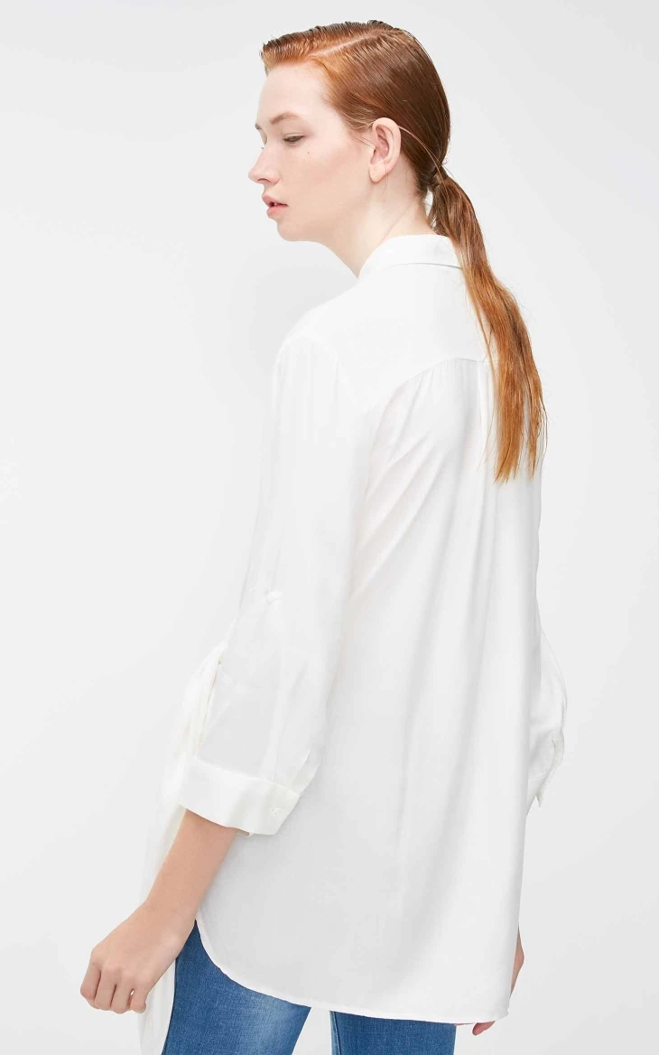 Vero Moda женская рубашка с отложным воротником и кружевным подолом 3/4 рукавами | 318331508