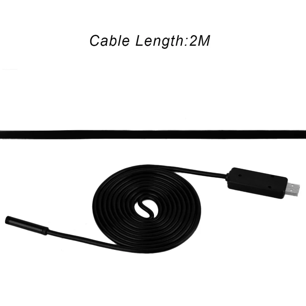 2 м 7 мм объектив эндоскопа HD 480 P USB OTG Змея эндоскоп Водонепроницаемый 6