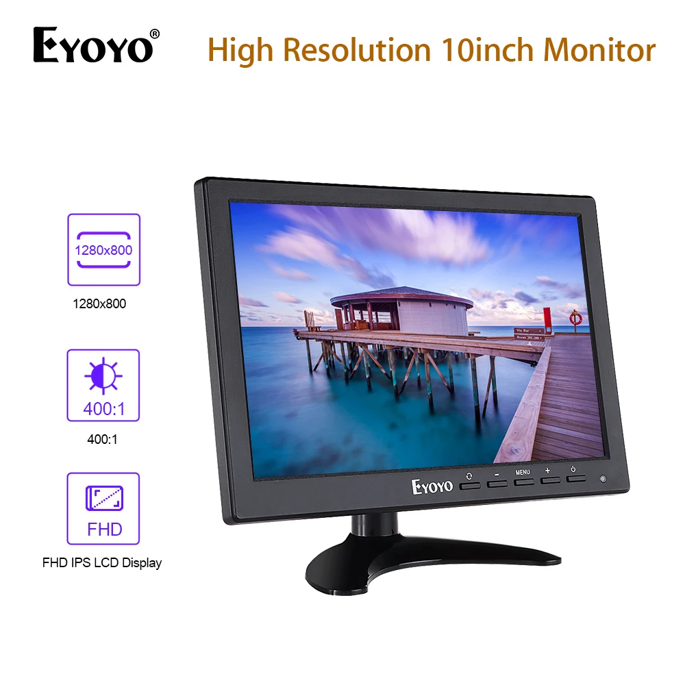 Eyoyo 10 &quotHD lcd Мини компьютер и ТВ дисплей CC tv экран видеонаблюдения hdmi ЖК мониторы с