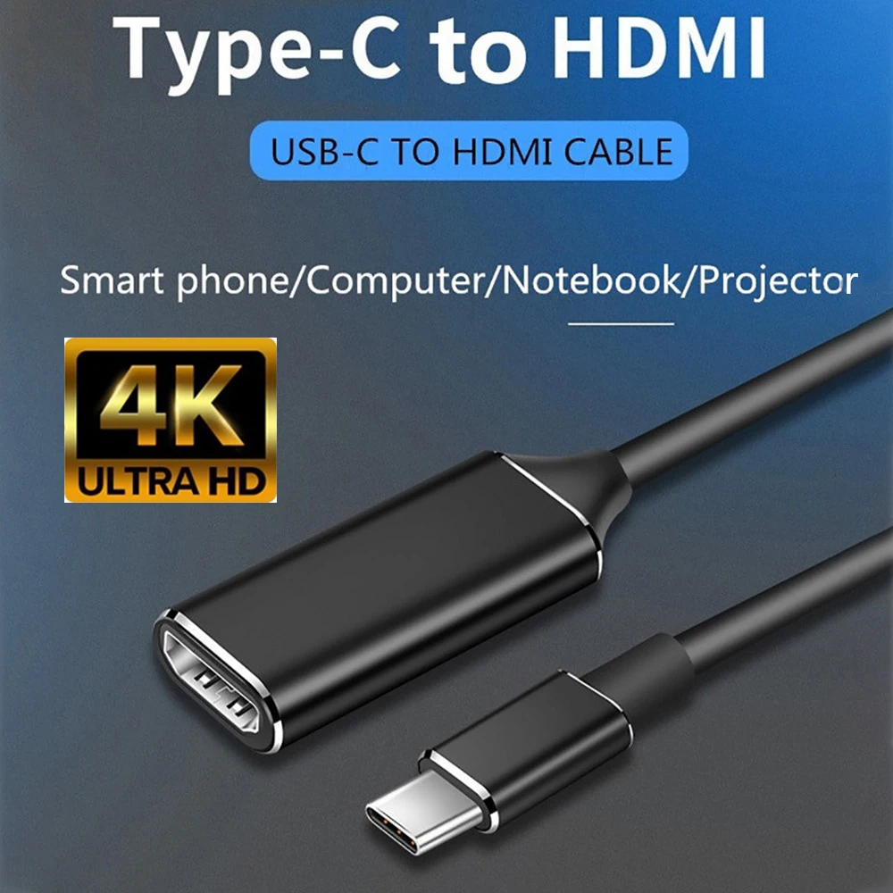 USB C type c к HDMI 4K Кабель-адаптер для мужчин и женщин USB C HDMI конвертер для Macbook pro samsung s9 s10 huawei mate 20 P30 pro
