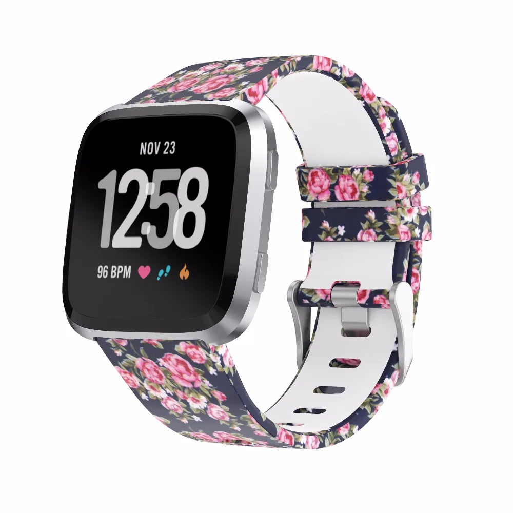 Bemorcabo для Fitbit Versa Bands милый цветочный сменный ремешок Браслет Смарт часы женщин и