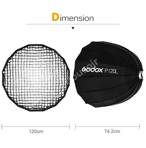 Godox Портативный P120L 120 см Глубокий параболический Honeycomb софтбокс с решеткой Bowens