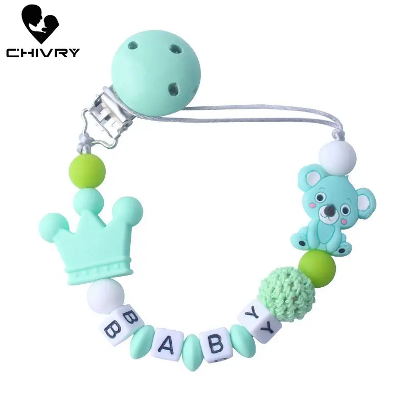 Chivry Cute Koala Пищевая силиконовая прищепка для соски держатель цепи соска для младенца соска жевательная игрушка фиксаторы