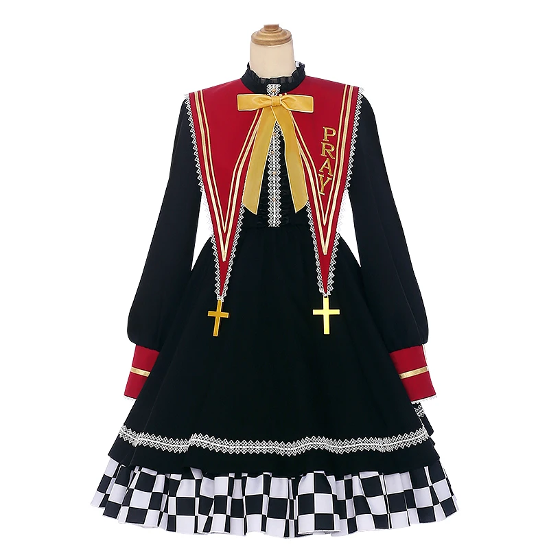 

Anime! Black Butler Ciel Phantomhive PRAY Lovely Dress Rose Sailor Suit Uniform Cosplay Costume Halloween Dailydress For Women