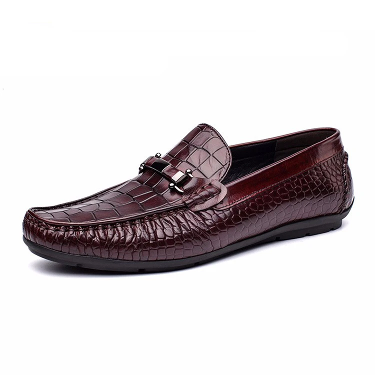 PJCMG Модная обувь на плоской подошве мужские черные/красные вечерние Повседневное без застежки тисненная кожа Для мужчин Туфли без каблуков оксфорды, лофтеры Повседневное мужские Мокасины Обувь