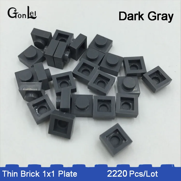 dark brown color 2220 шт./лот MOC кирпич 1x1 пластины части 33 цвета выбор сделать qr-код и MOC Конструкторы блоки DIY игрушка ребенок совместим с - Цвет: dark brown color