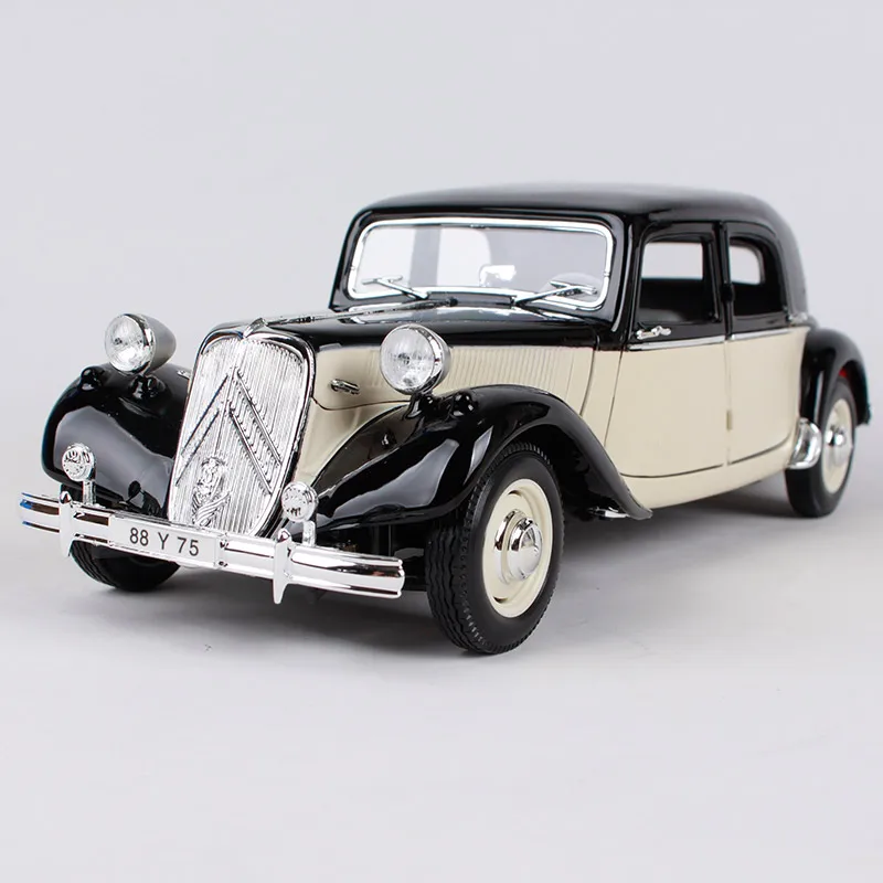 Maisto 1:18 1952 Citroen 15CV 6 цил модель автомобиля черный белый цвет 265*95 * мм 84 Двигатель