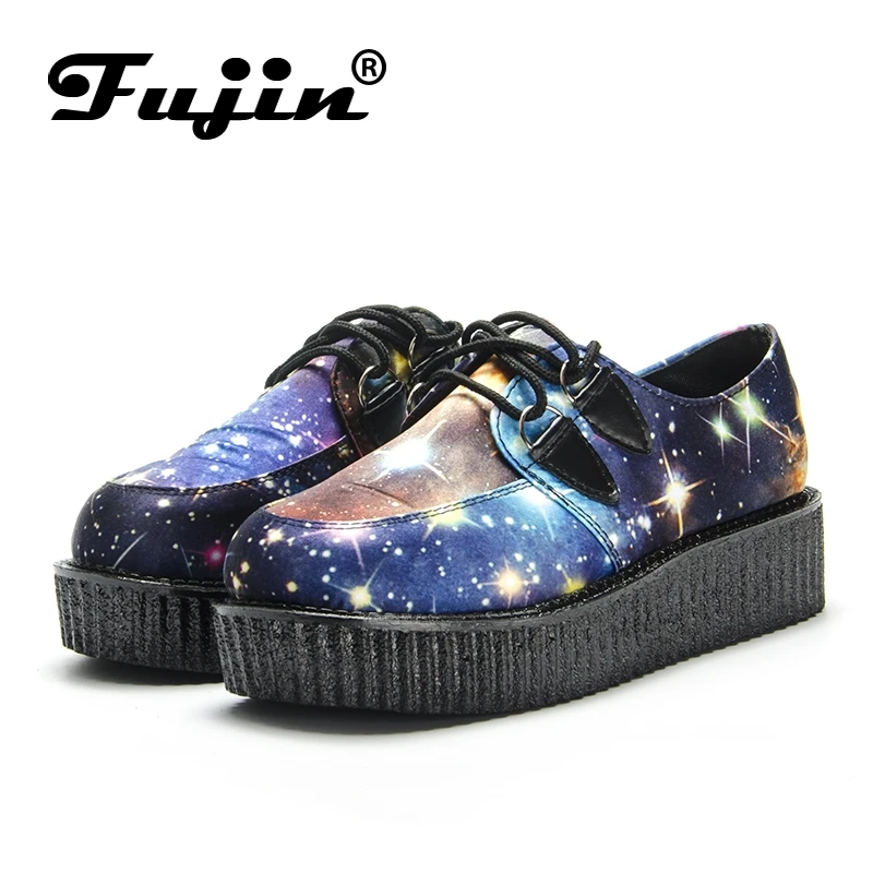 Fujin/Брендовая женская обувь на толстой мягкой подошве с рисунком звездного неба