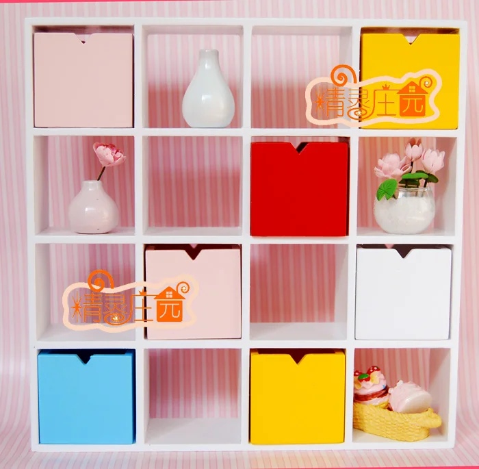 

G05-X441 children baby gift Toy 1:12 Dollhouse mini Furniture Miniature rement wooden Bookshelf 1pcs