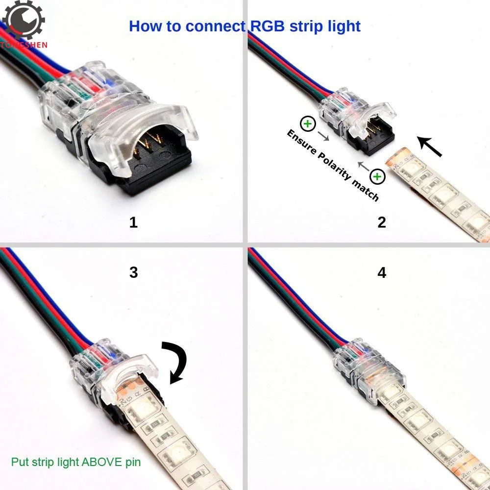 3 шт. 2 контактный 4 5 разъем для светодиодной ленты 10 мм 12 IP65 RGB RGBW 3528 5050 проводное