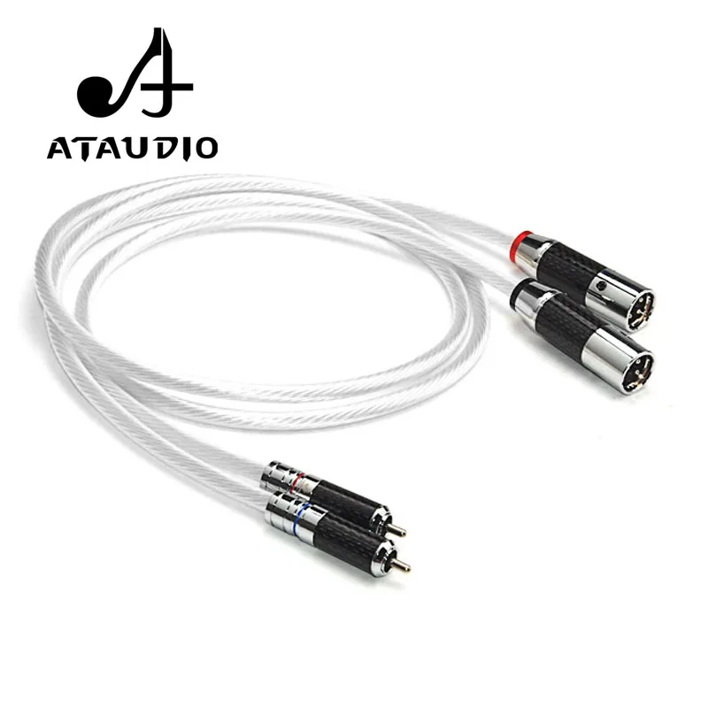 

Посеребренный аудиокабель ATAUDIO Hi-Fi XLR (штекер)/RCA (штекер), 1/2/3 м