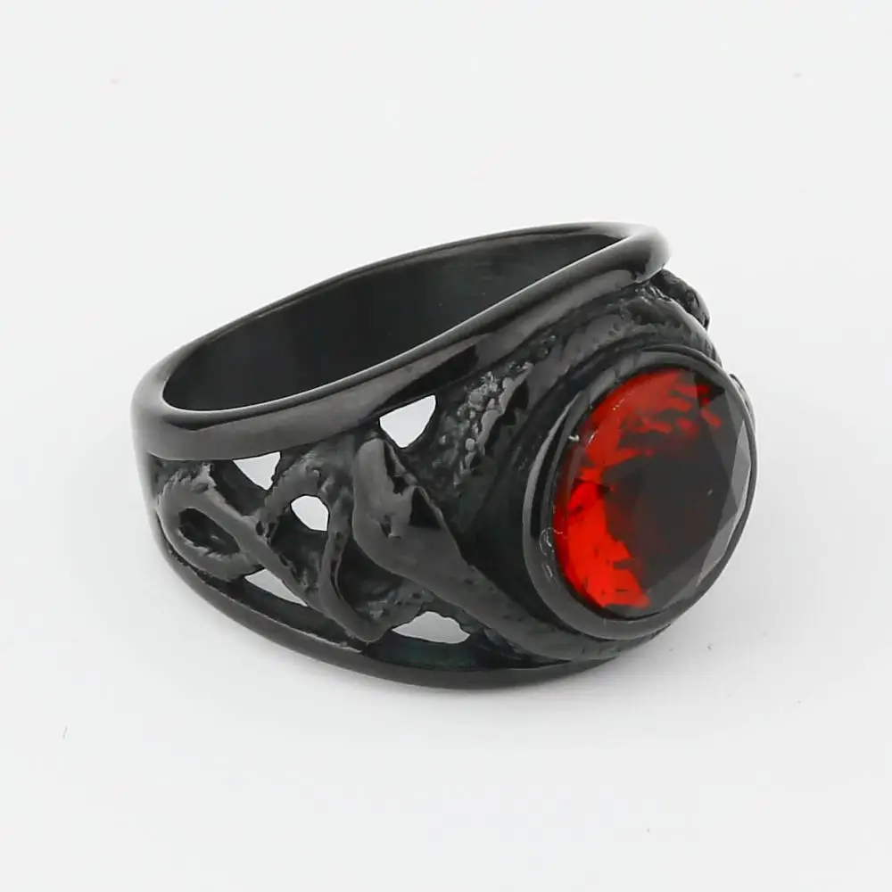 Мужское двойное кольцо Valily из нержавеющей стали с красными/черными/зелеными