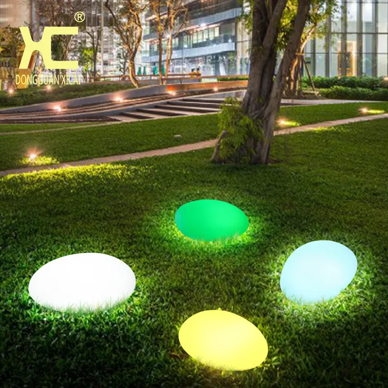 Ins Hot Cobblestone lawn garden lamp waterproof anti-drop stone-shape LED Remote control party wedding decoration | Освещение