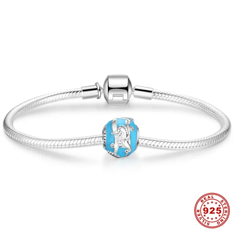 Подвеска для женщин из стерлингового серебра 925 пробы с эмалированными бусинами