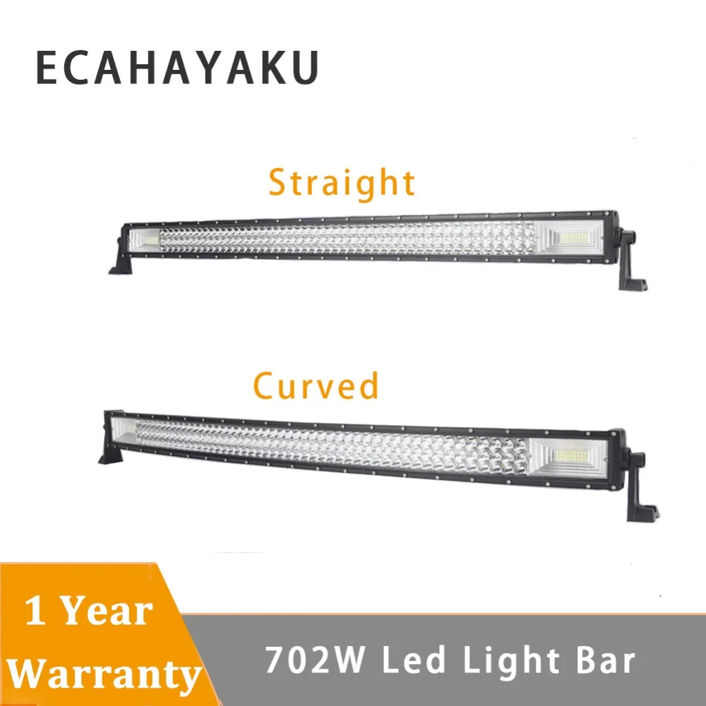 ECAHAYAKU 1x50 дюймов 702 Вт трехрядный прямой изогнутый СВЕТОДИОДНЫЙ рабочий
