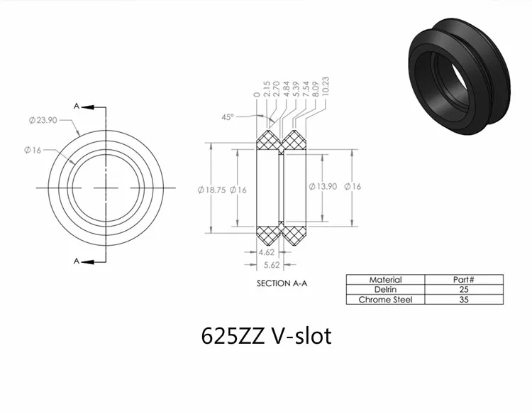 Части 3d принтера CNC Openbuilds пластиковые колеса POM MR105ZZ 625ZZ v-слот подшипник диаметр 5 мм пассивная круглая Шестерня Perlin колеса шкив