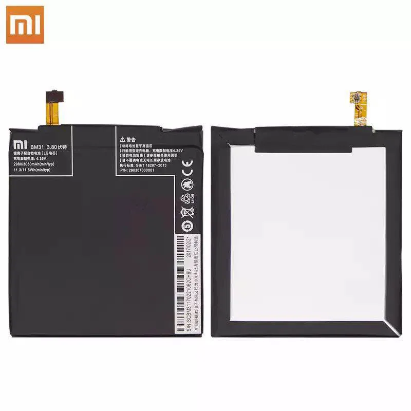 Для смартфона xiaomi 3 m3 3050mAh 100% оригинал Xiaomi BM31 bm31 батарея mi3 3700mAh +