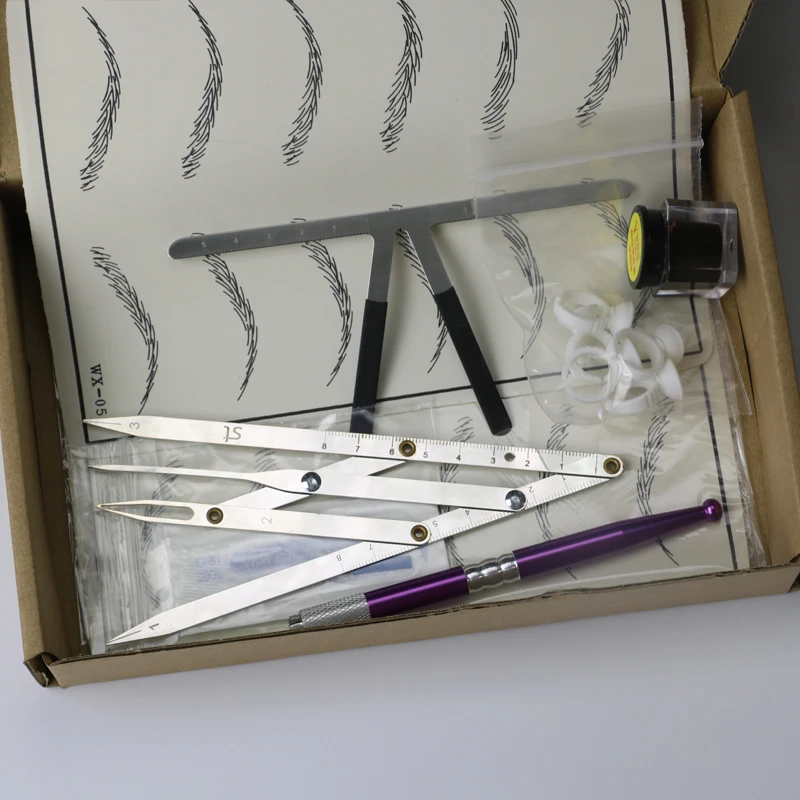 Набор для макияжа ручная ручка бровей набор пигментов с 12pin игла коррекции