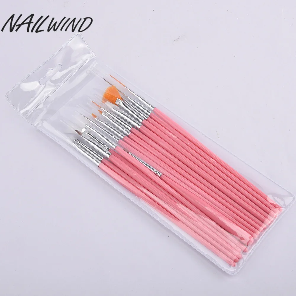 Nailwind розовый нанесение пунктира кисти для ногтей дизайн набор Гель-лак ручка с