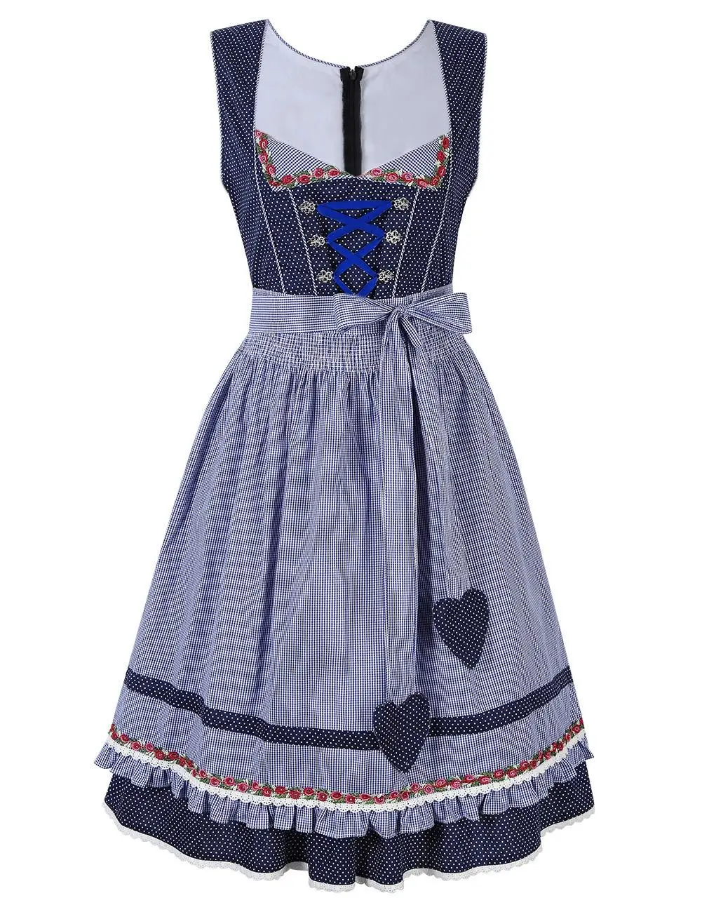 MISSKY/, Женское Платье Dirndl из 2 предметов, баварское Платье с принтом пива, костюм Октоберфеста, в горошек, в клетку, со шнуровкой спереди, а-силуэт, вечерние платья