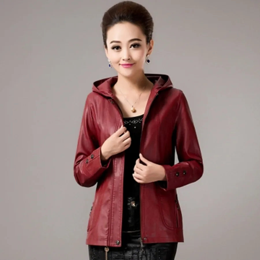Женская приталенная куртка из овечьей кожи с капюшоном|leather coats for children|coat barleather sale