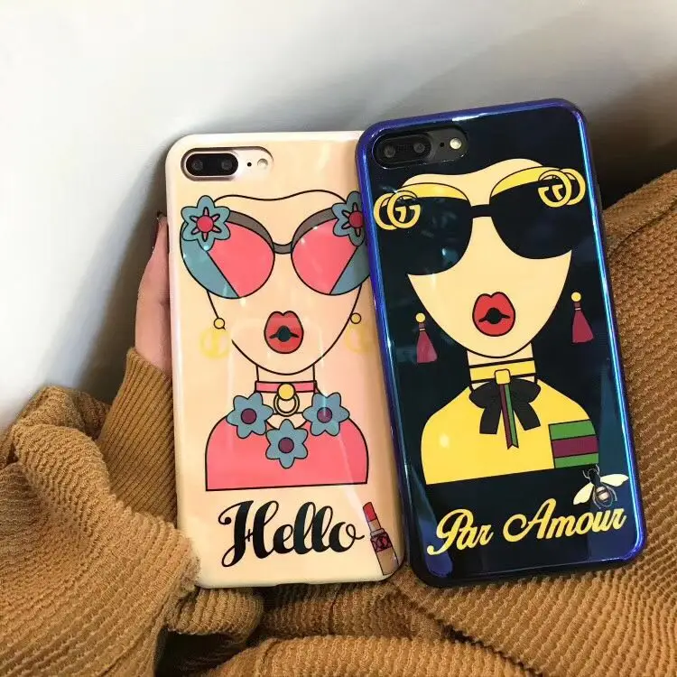 Super Fashion Blue Light Hello Goddess Pattern High Quality TPU Case Cover For Iphone6 6S 7 7S 8 6P 7P 8P X |