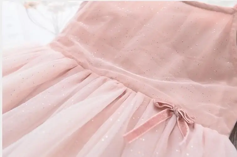 2019 Summer Blingbling Mesh Sling Dresses For Kids Baby Princess Sweet Pink Blue Dress 6 pcs/lot Wholesale | Детская одежда и