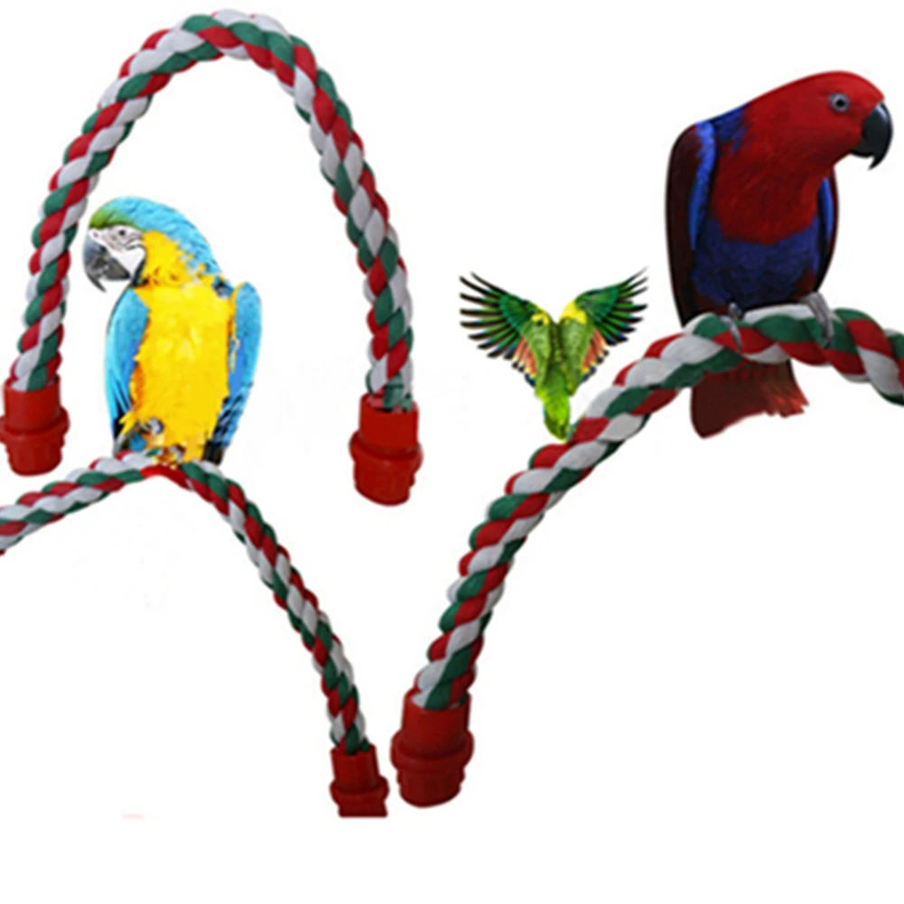 1 pcs Special Made Birds Toy 44CM Cotton Bird Parrot Stand Rope Bar Springboard Ladder Holder Toys #0519 | Дом и сад