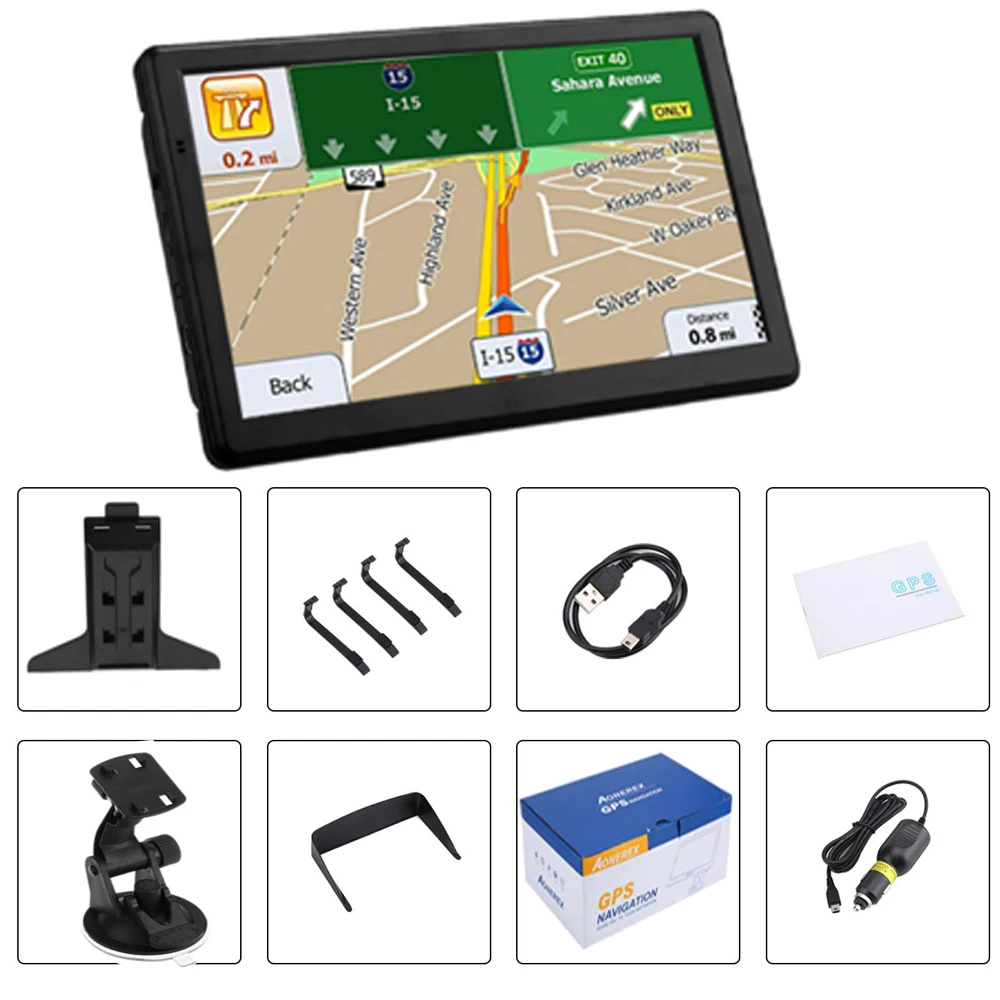 Автомобильный GPS навигатор 7 дюймов HD FM Bluetooth голосовая Автомобильная