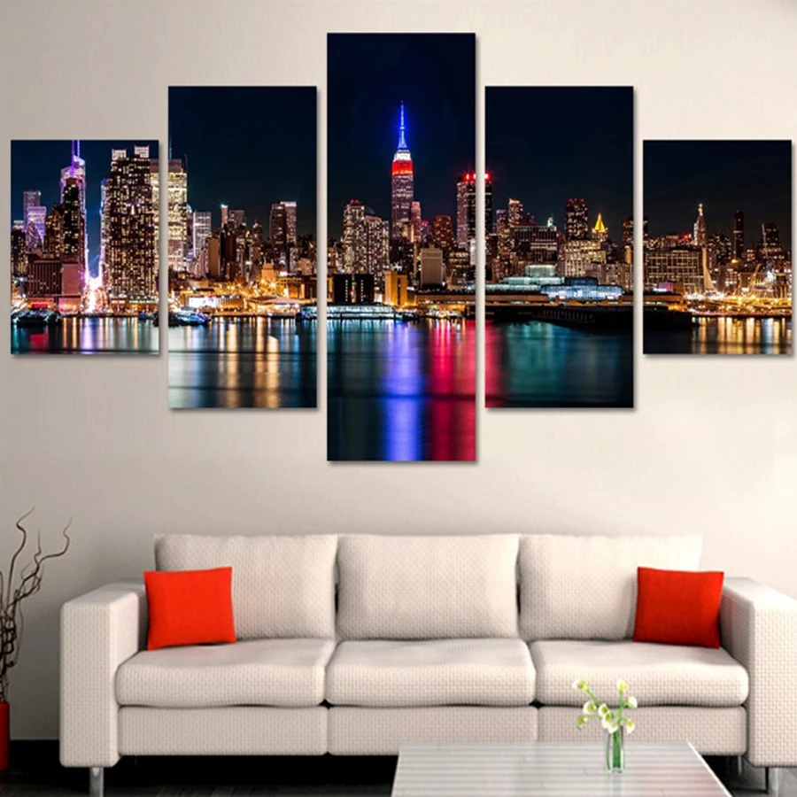 

5D Diy Diamond Painting Full Diamond Embroidery Cross Stitch New York City Night Bridge Needlework Home Decorative Square Mosaic