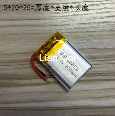3,7 V 502025 052025P 200mAh литий-полимерный аккумулятор с защитной платой, используется для bluetooth MP3, MP4
